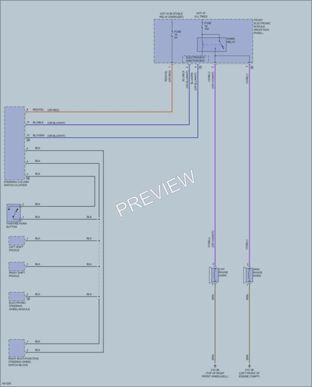 2014 BMW 228i Horn wiring diagram preview