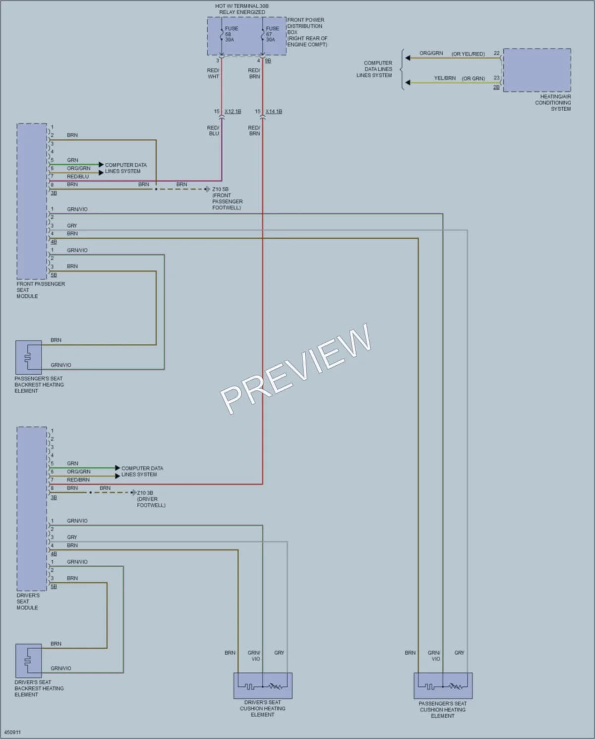 2014 BMW 228i Power Seats wiring diagram preview