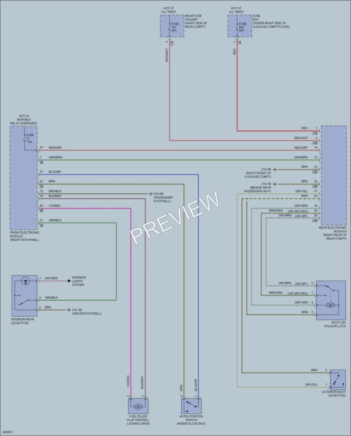 2014 BMW 228i Trunk Tailgate Fuel Door wiring diagram preview