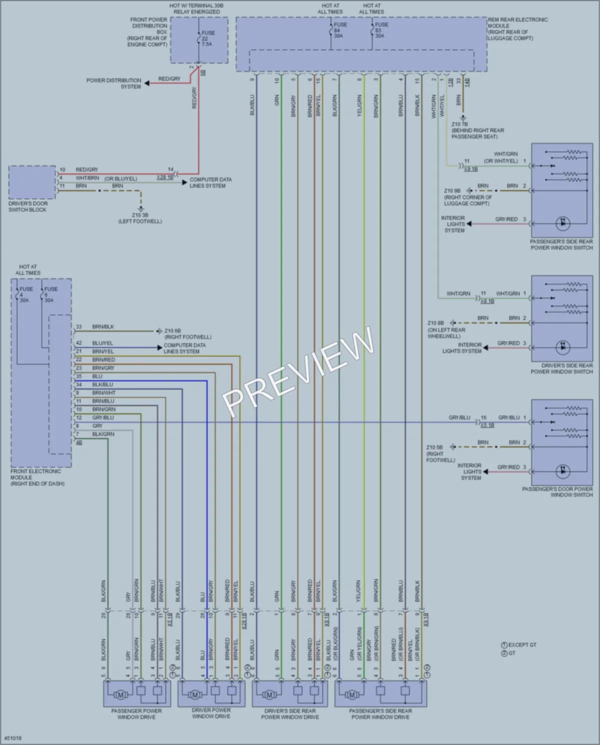 2014 BMW 328i Power Windows wiring diagram preview