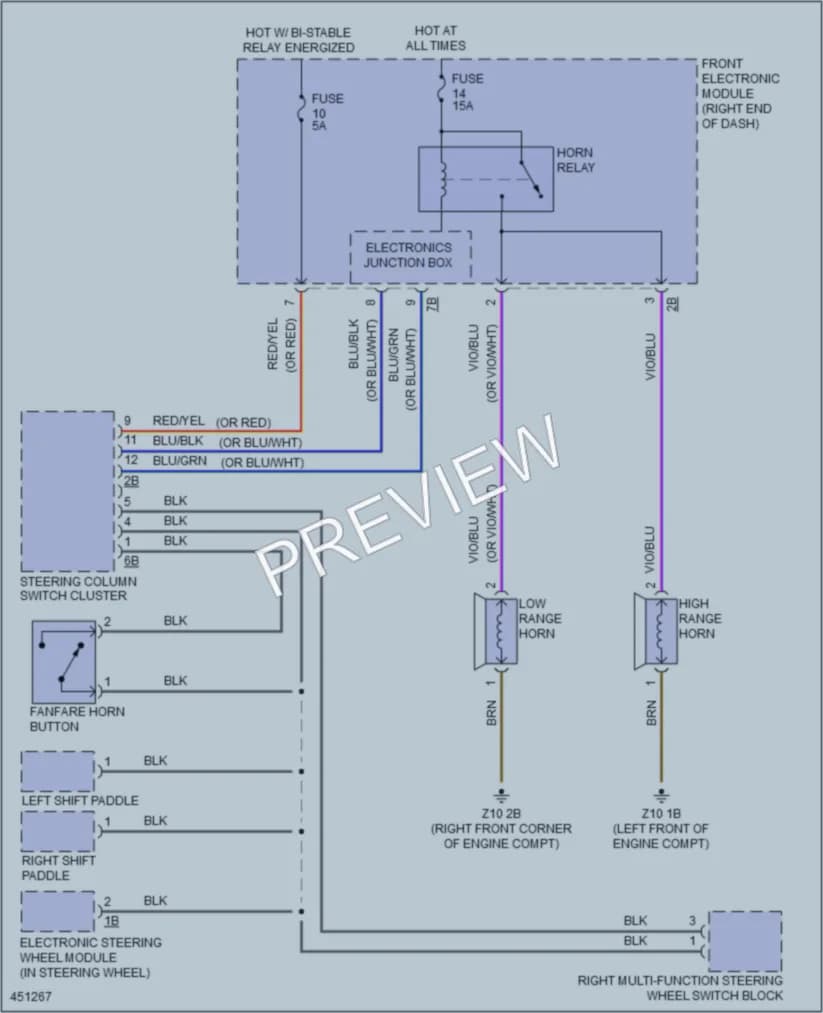 2014 BMW 335iGranTurismo Horn wiring diagram preview