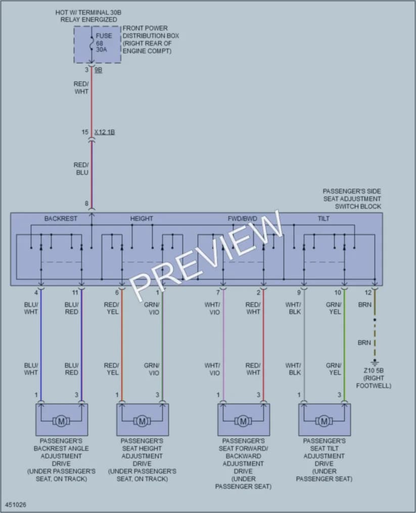 2014 BMW 335iGranTurismo Power Seats wiring diagram preview