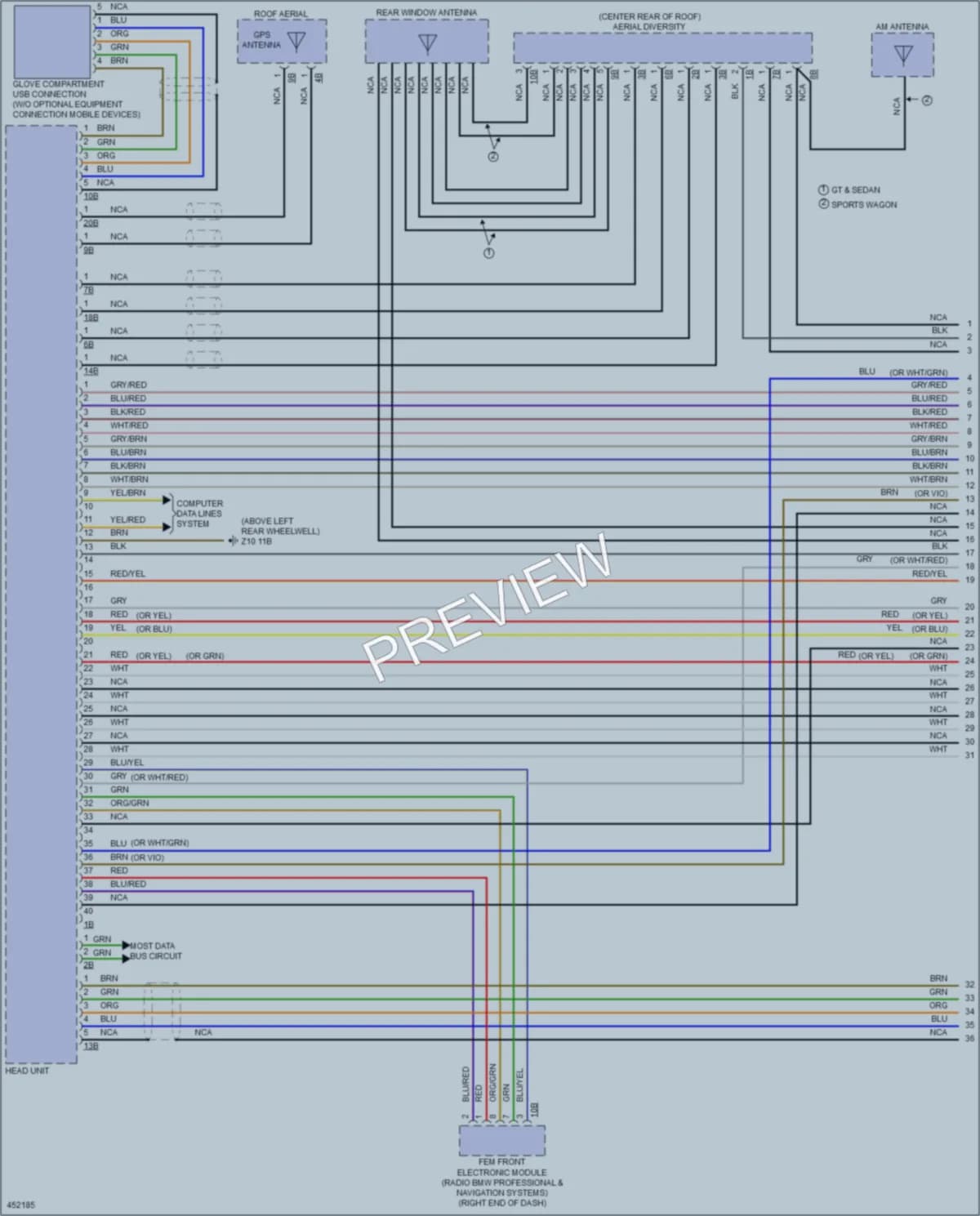 2014 BMW 335iGranTurismo Radio wiring diagram preview