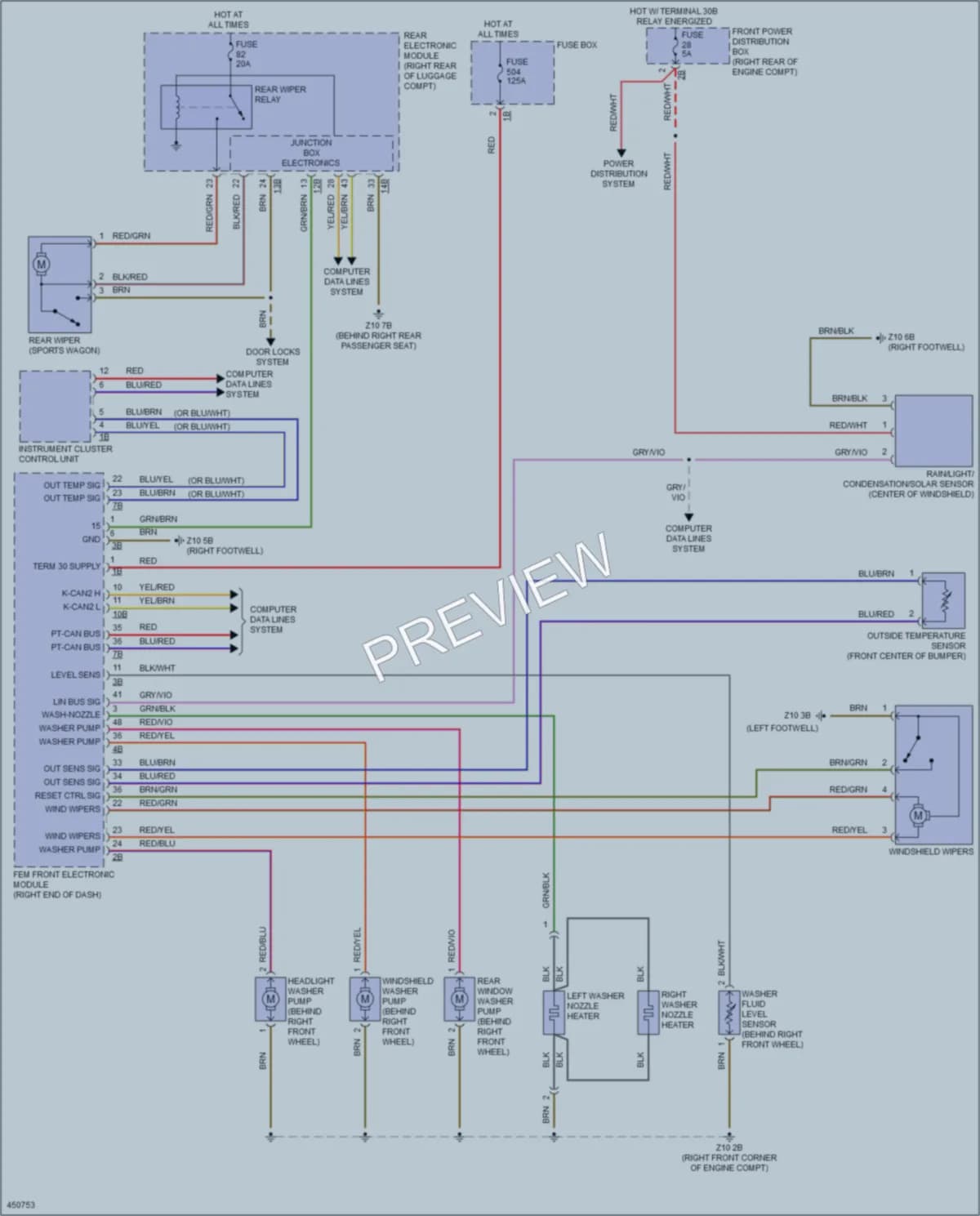 2014 BMW 335iGranTurismo Wiper Washer wiring diagram preview