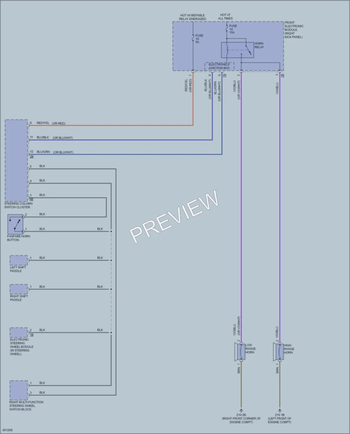 2014 BMW 428i Horn wiring diagram preview