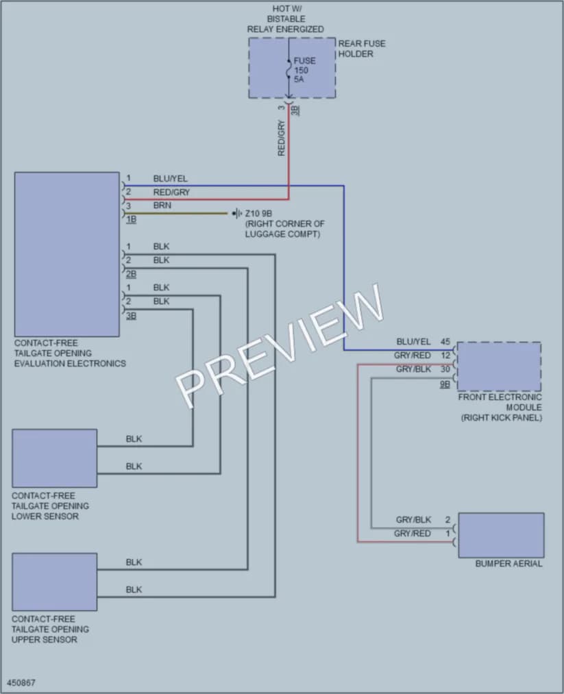 2014 BMW 428i Trunk Tailgate Fuel Door wiring diagram preview