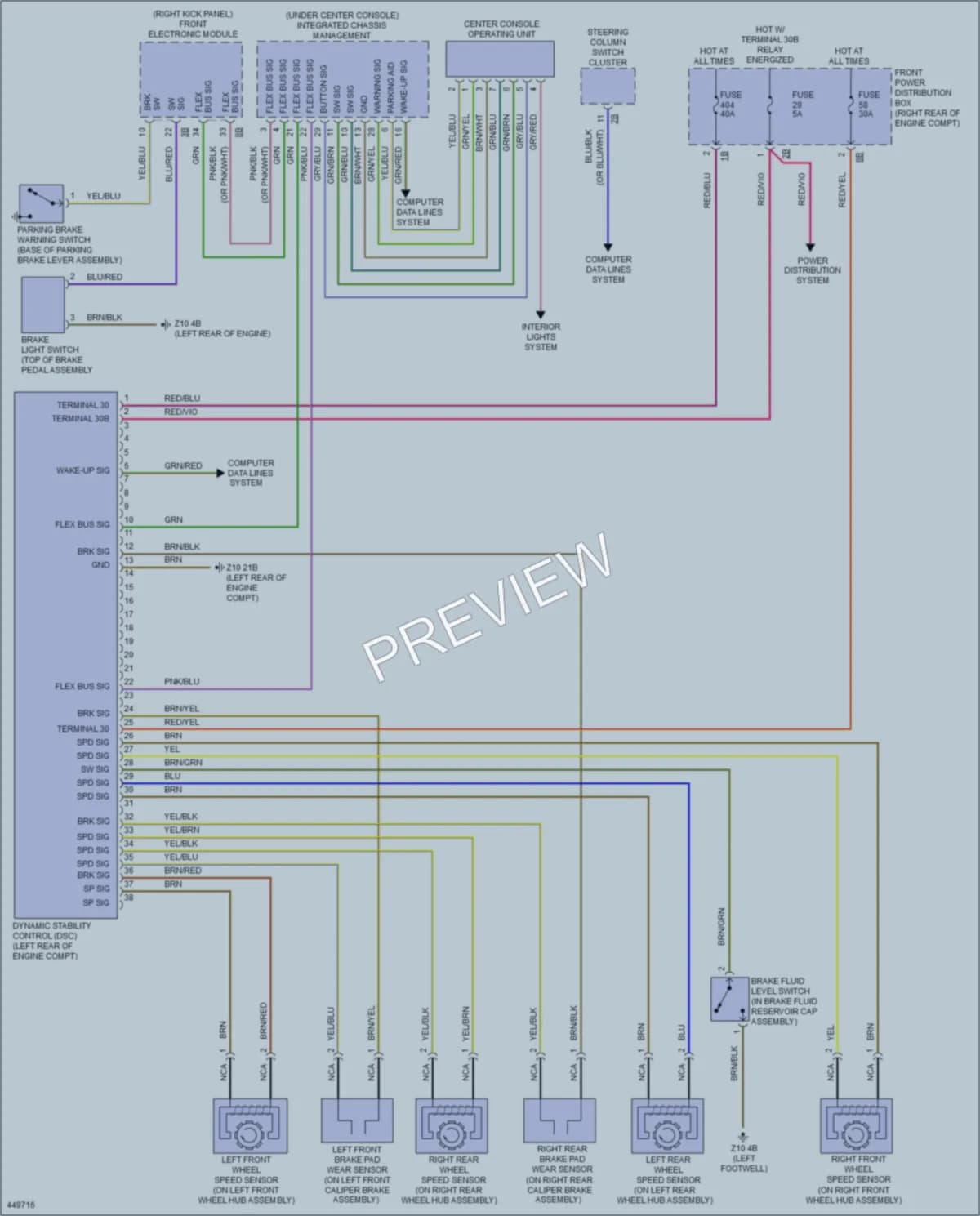 2014 BMW 435i Anti Lock Brakes wiring diagram preview