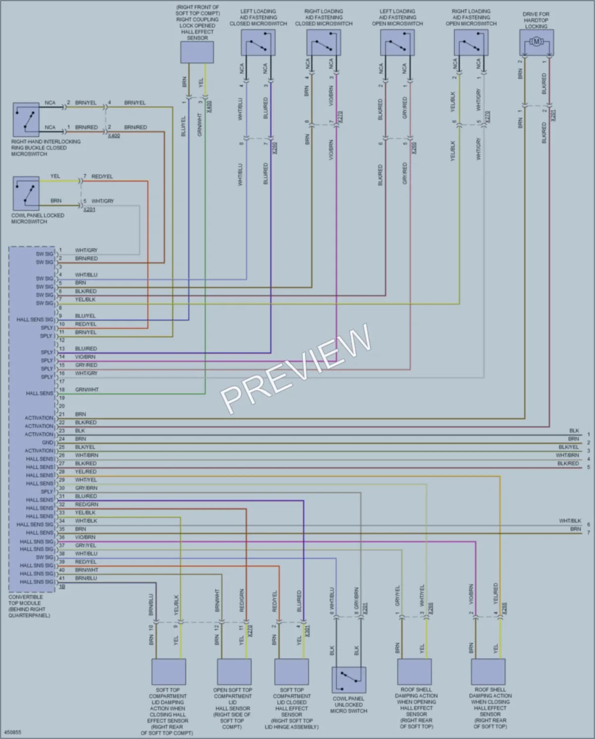 2014 BMW 435i Power Top Sunroof wiring diagram preview