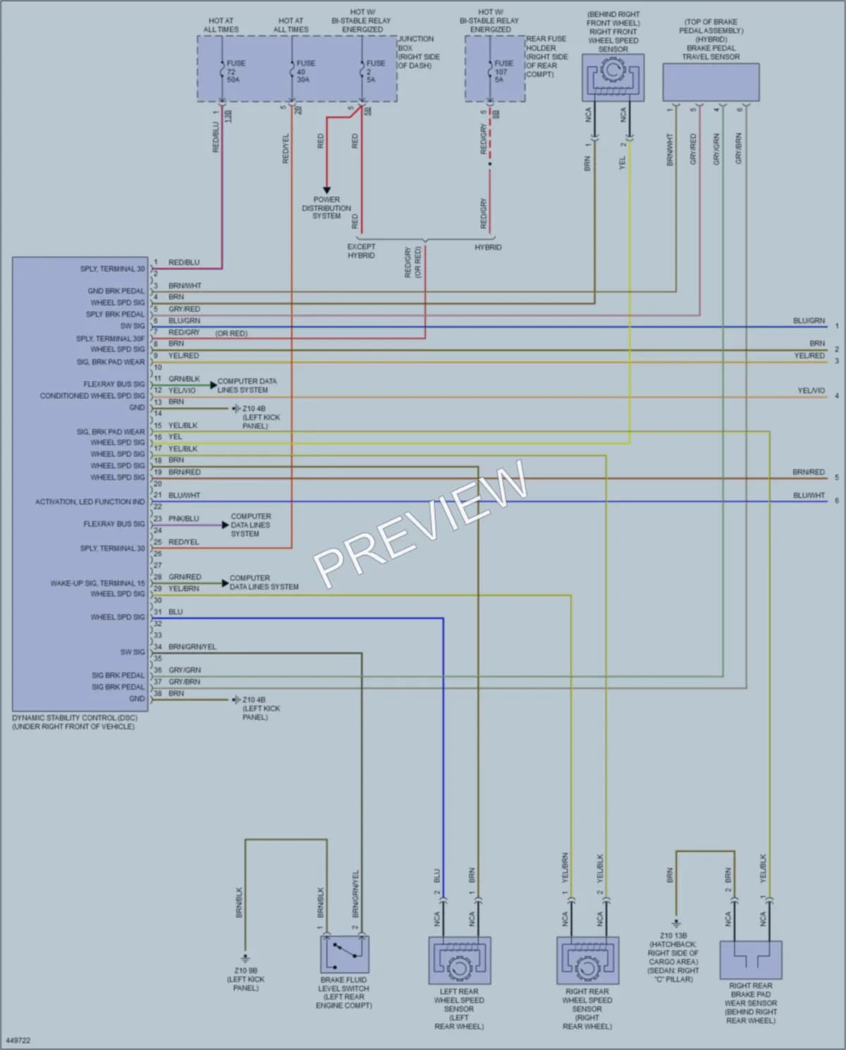 2014 BMW 535iGranTurismo Anti Lock Brakes wiring diagram preview