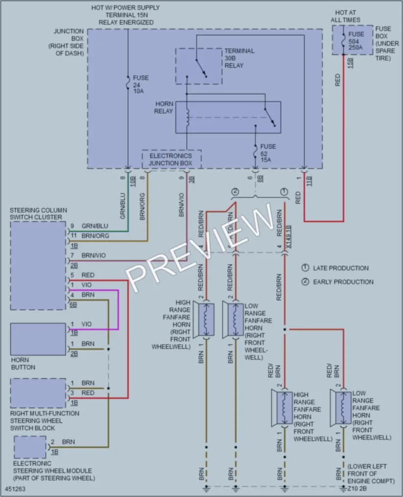 2014 BMW 535iGranTurismo Horn wiring diagram preview