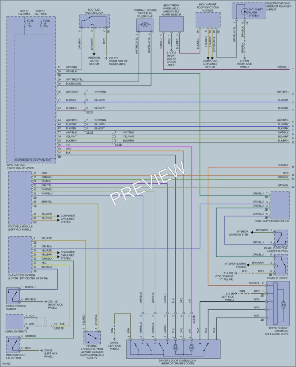 2014 BMW 535iGranTurismo Power Door Locks wiring diagram preview