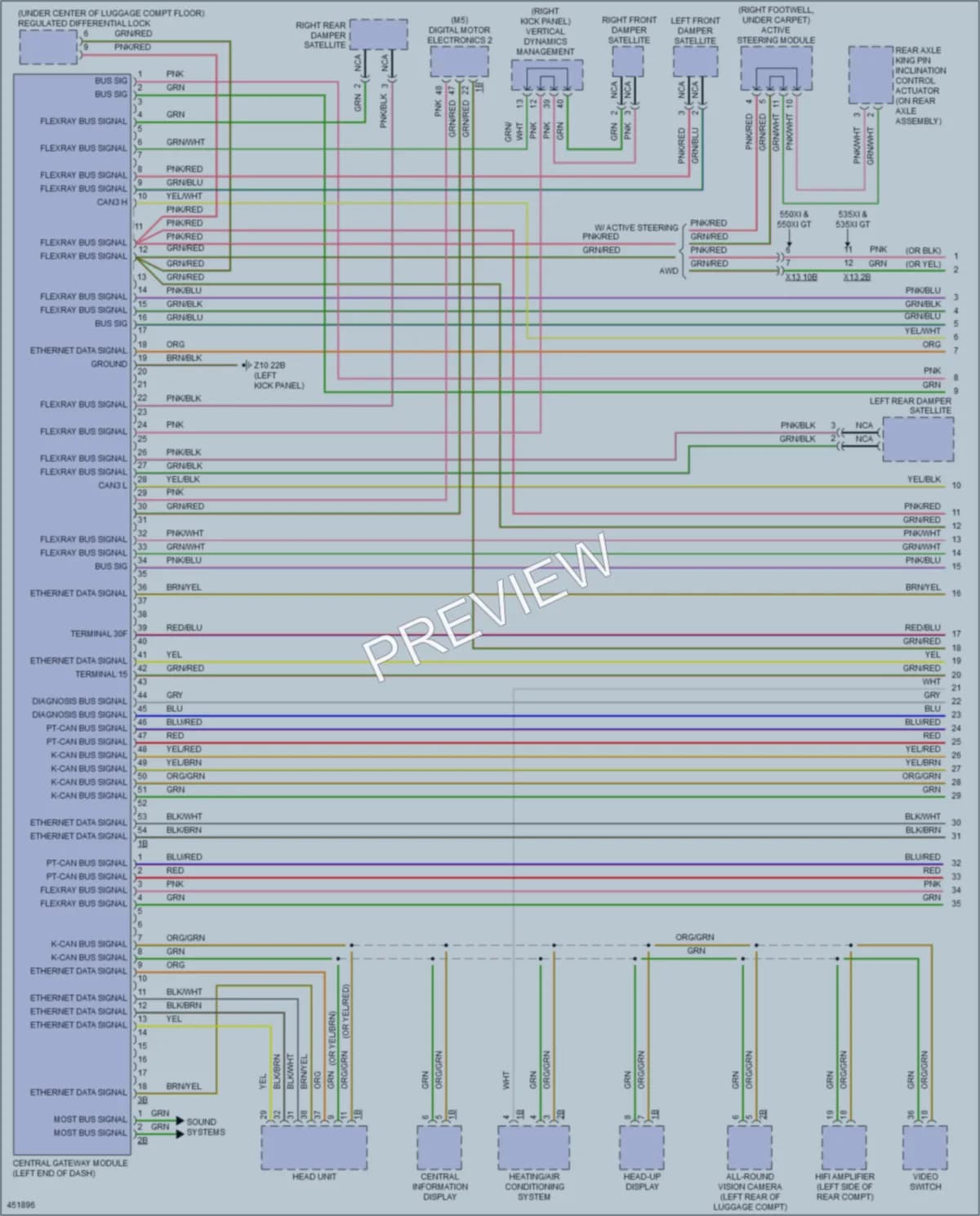 2014 BMW 550iGranTurismo Computer Data Lines wiring diagram preview