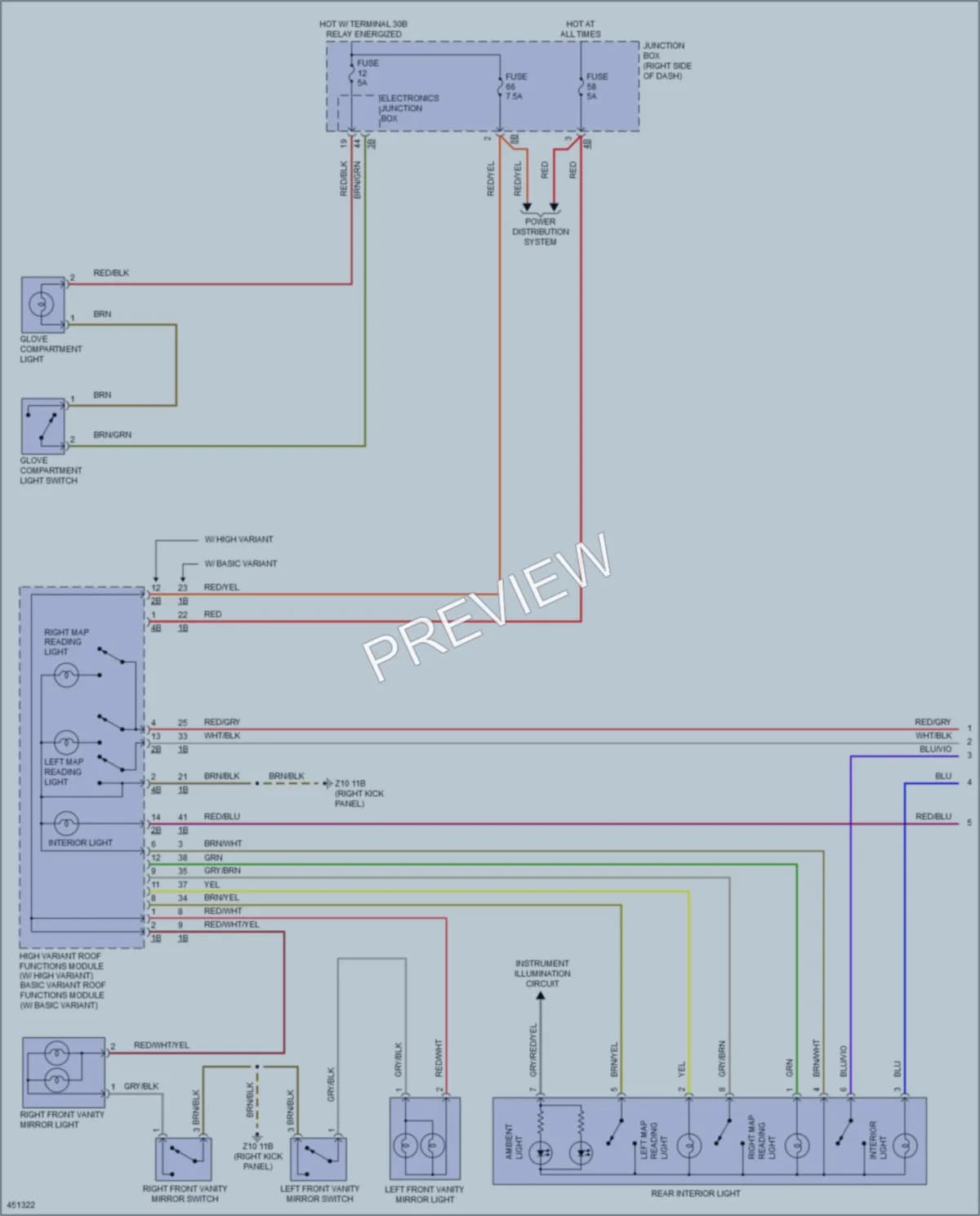 2014 BMW 550iGranTurismo Interior Lights wiring diagram preview