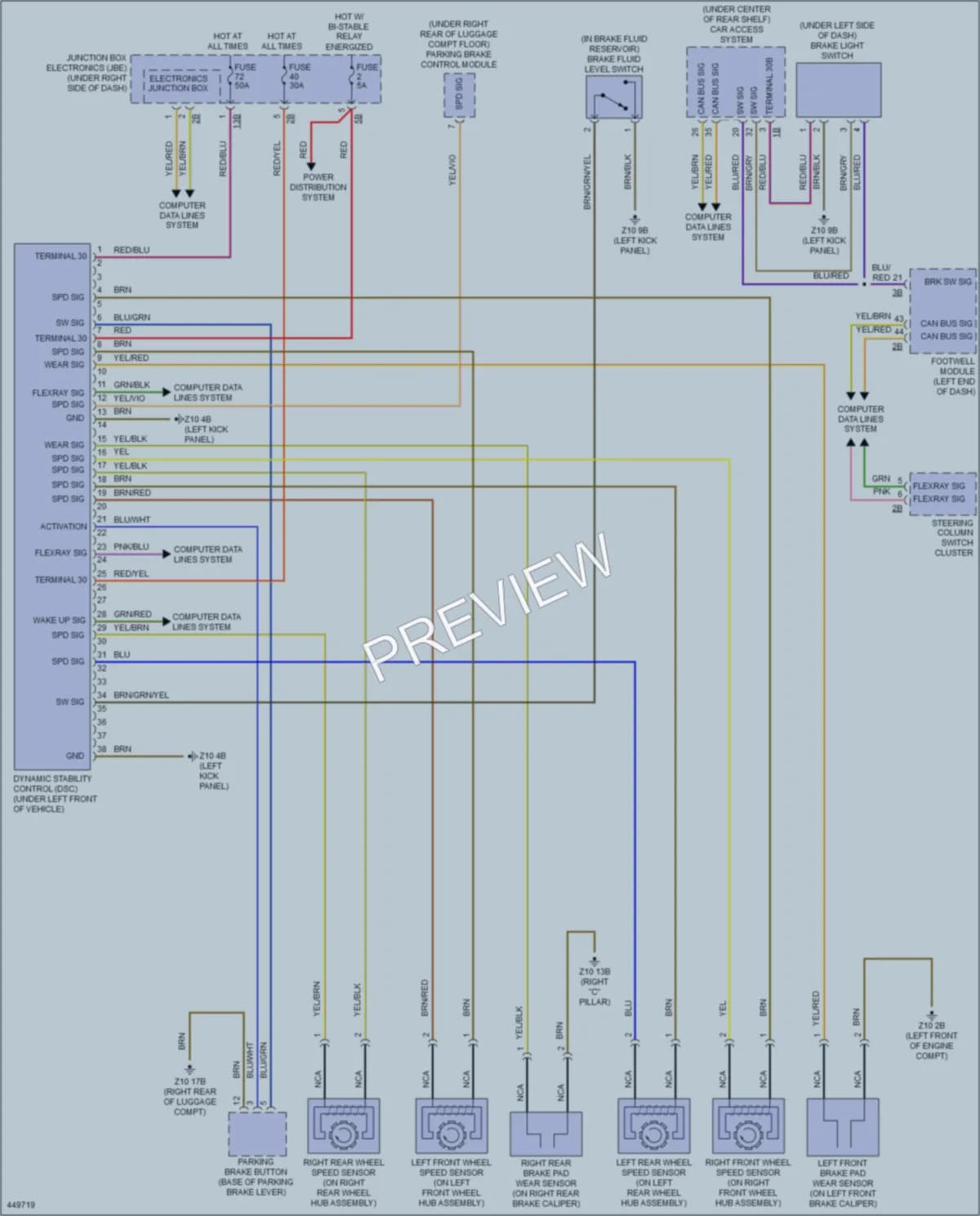 2014 BMW 650i Anti Lock Brakes wiring diagram preview