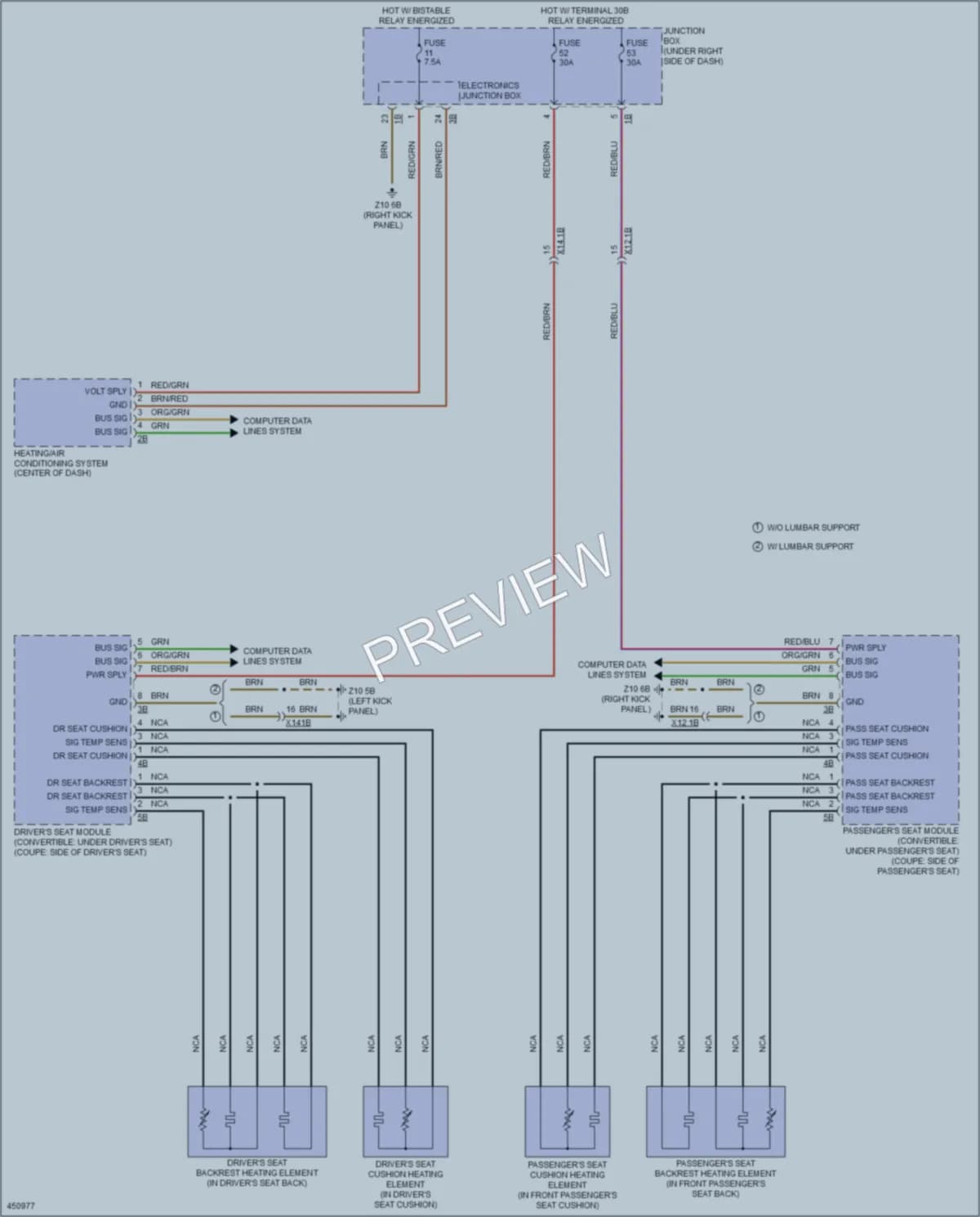 2014 BMW 650i Power Seats wiring diagram preview