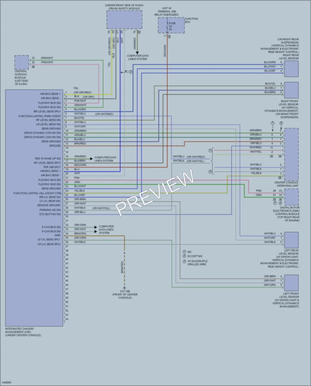 2014 BMW 650iGranCoupe Electronic Suspension wiring diagram preview