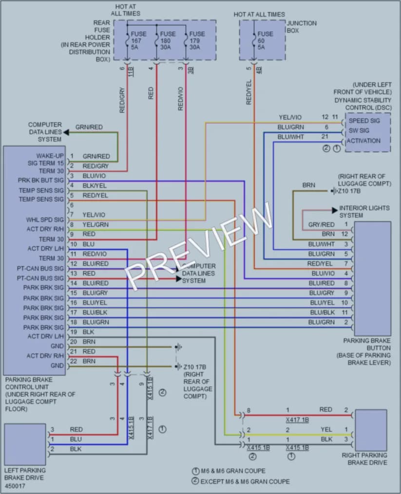2014 BMW 650iGranCoupe Shift Interlock wiring diagram preview