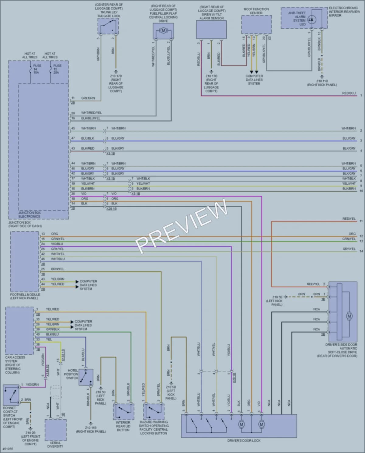 2014 BMW 750Li Power Door Locks wiring diagram preview