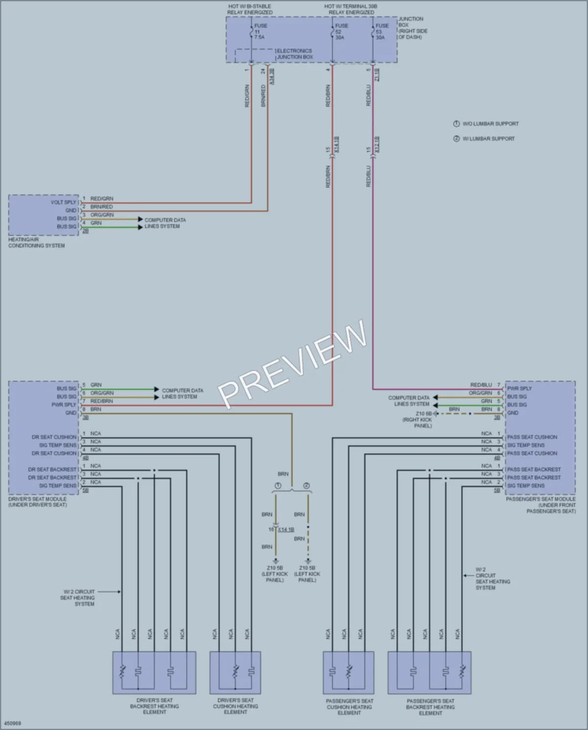 2014 BMW 750Li Power Seats wiring diagram preview