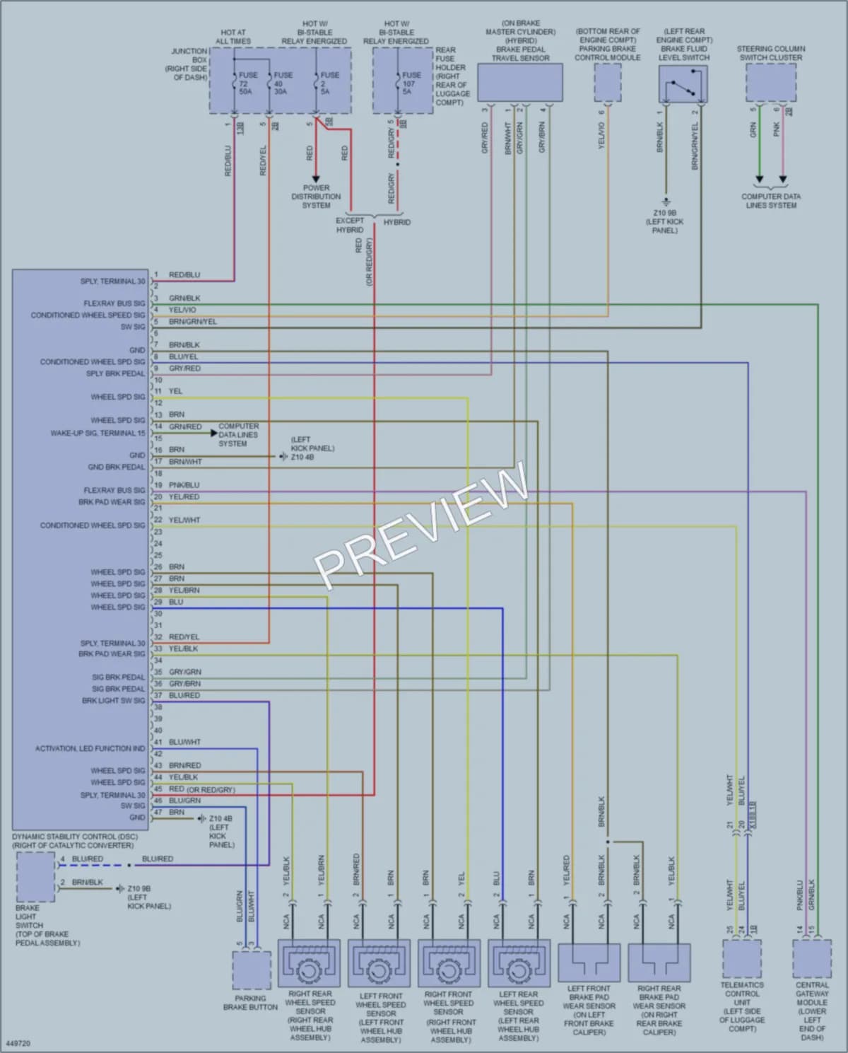 2014 BMW 760Li Anti Lock Brakes wiring diagram preview