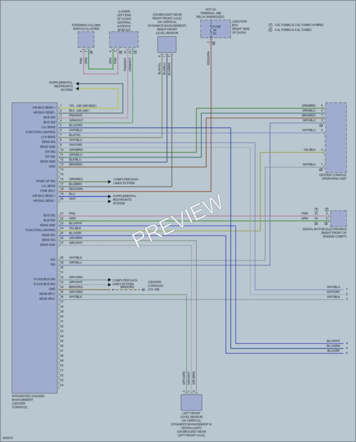 2014 BMW 760Li Electronic Suspension wiring diagram preview