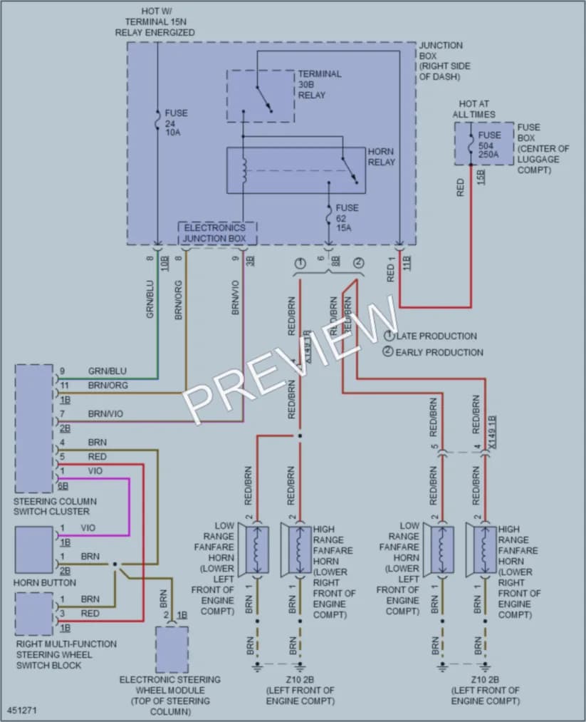 2014 BMW 760Li Horn wiring diagram preview