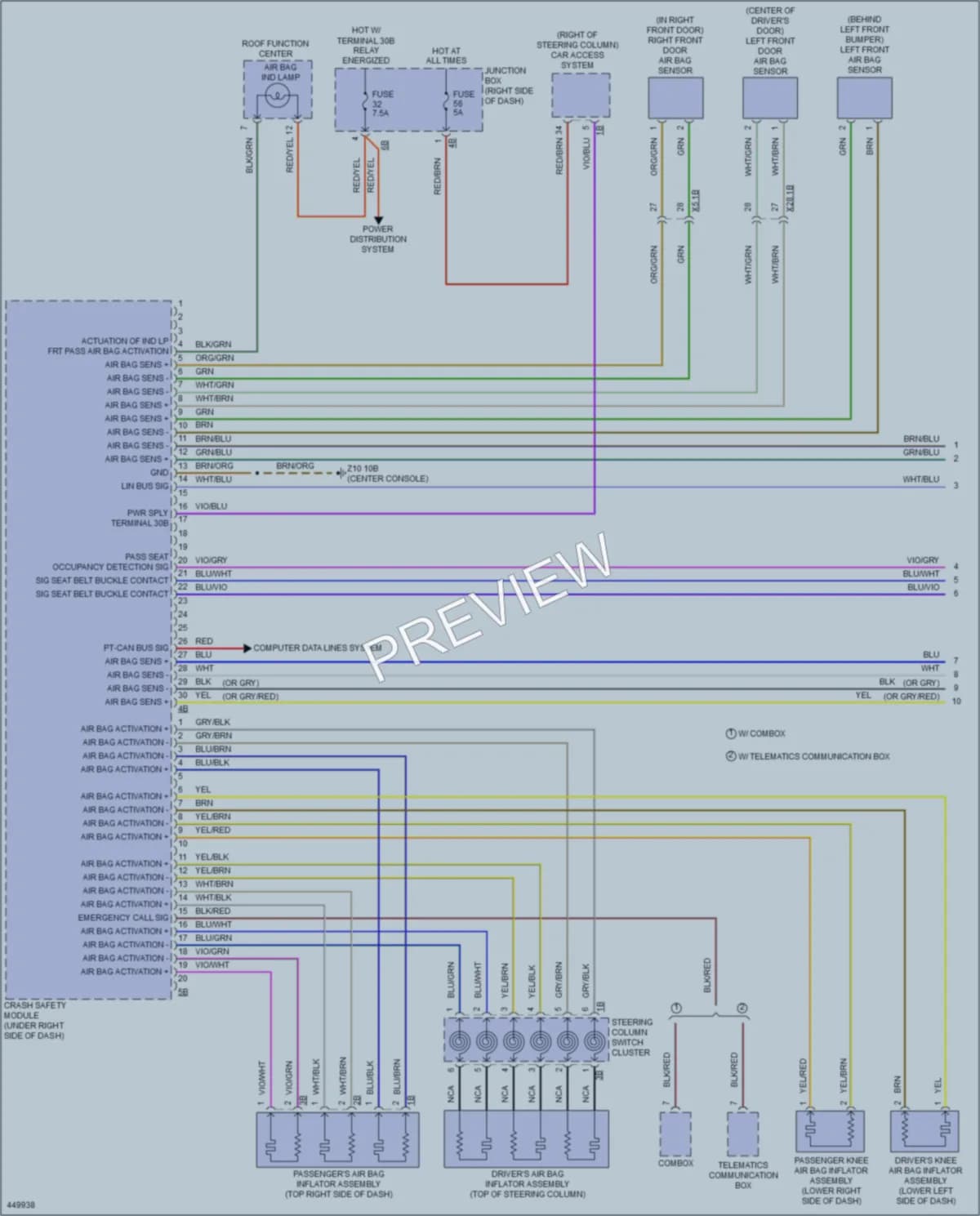 2014 BMW 760Li Supplemental Restraints wiring diagram preview