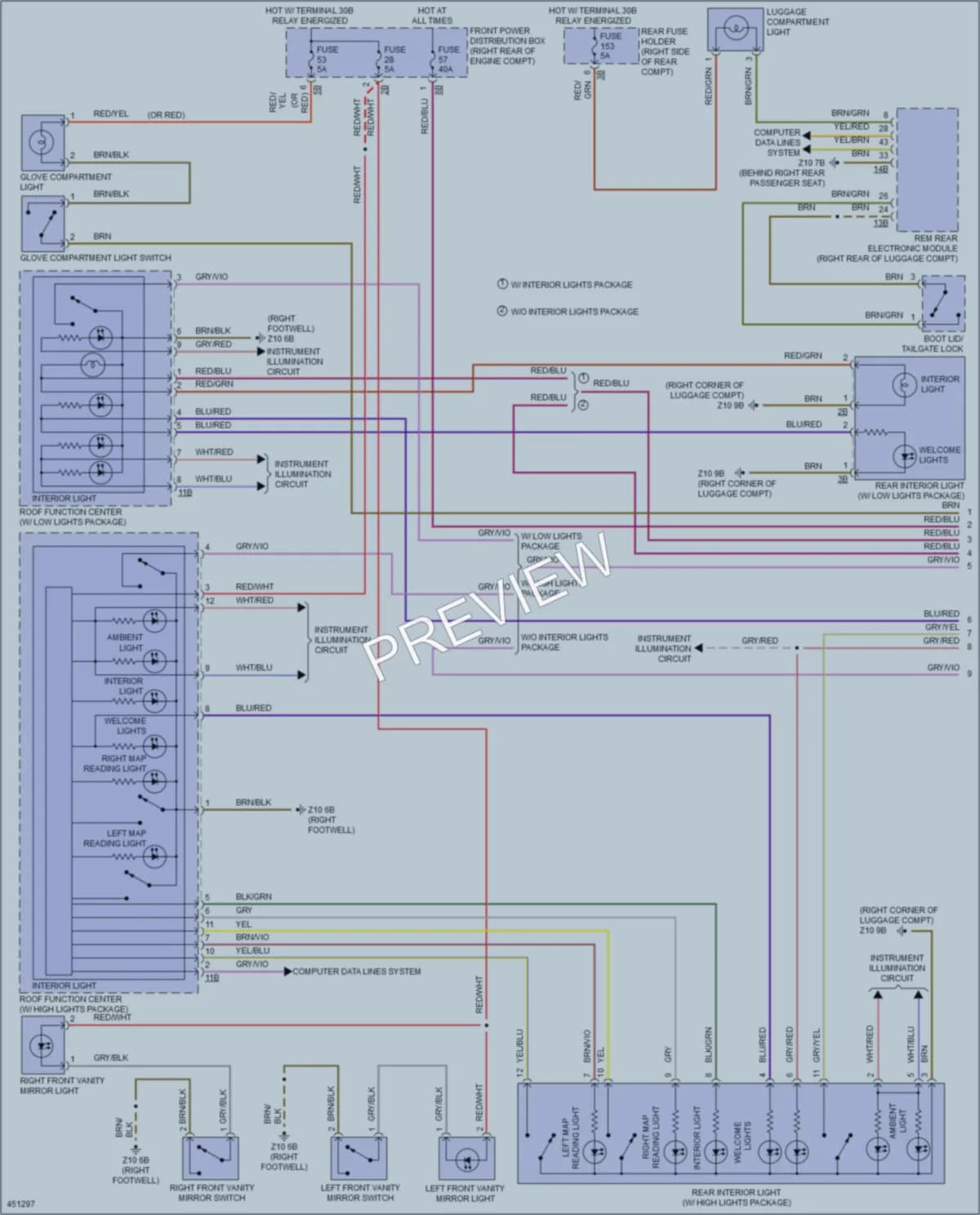 2014 BMW ActiveHybrid3 Interior Lights wiring diagram preview