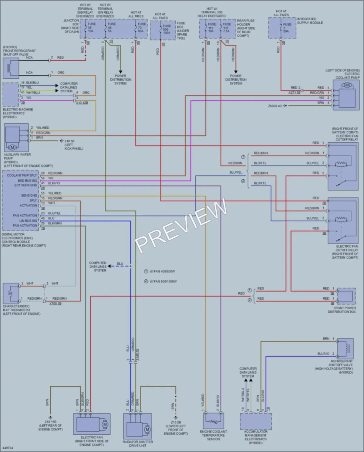 2014 BMW ActiveHybrid5 Cooling Fan wiring diagram preview