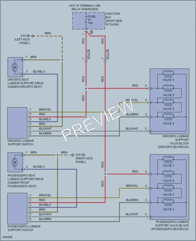 2014 BMW ActiveHybrid5 Power Seats wiring diagram preview