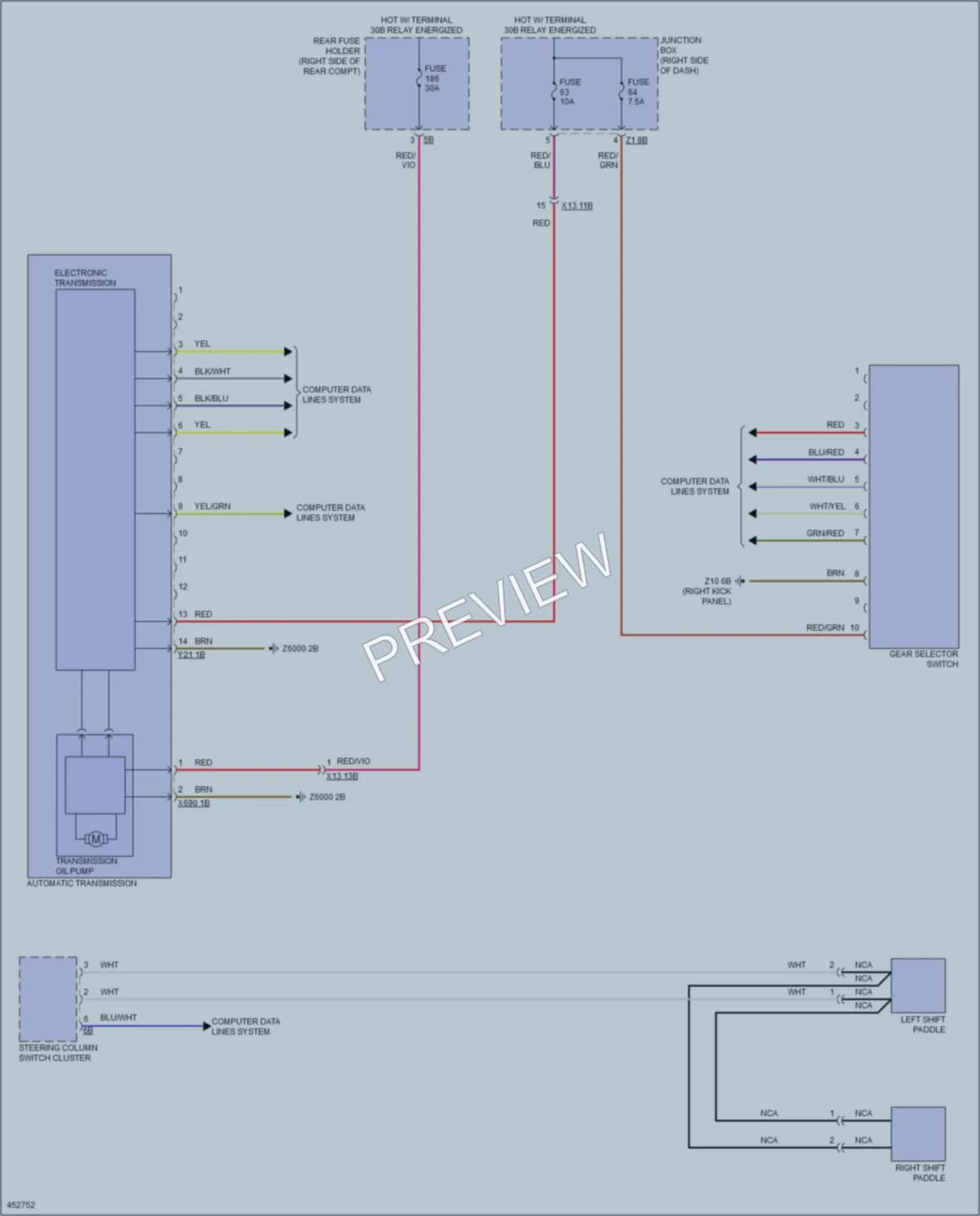 2014 BMW ActiveHybrid5 Transmission wiring diagram preview
