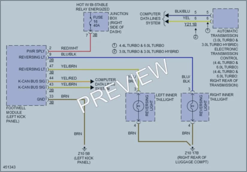 2014 BMW AlpinaB7 Exterior Lights wiring diagram preview