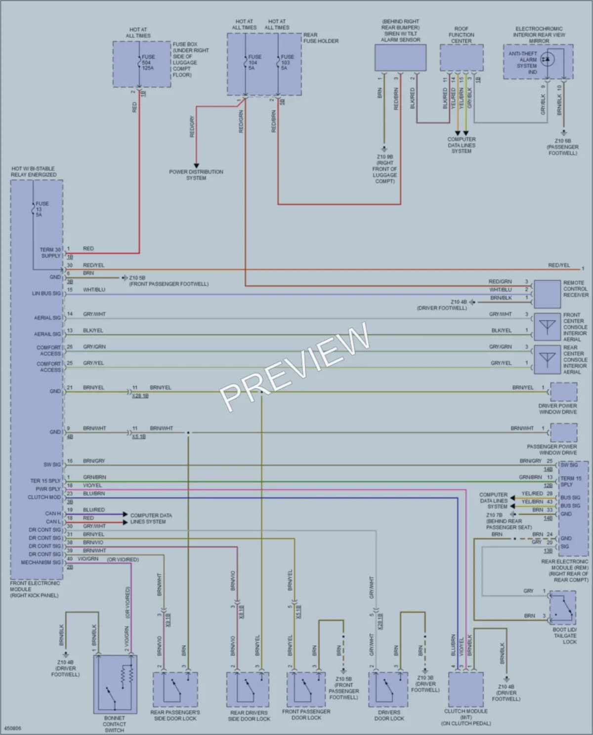 2014 BMW M235i Anti Theft wiring diagram preview