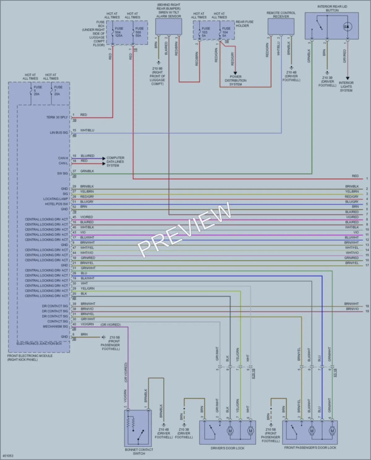 2014 BMW M235i Power Door Locks wiring diagram preview