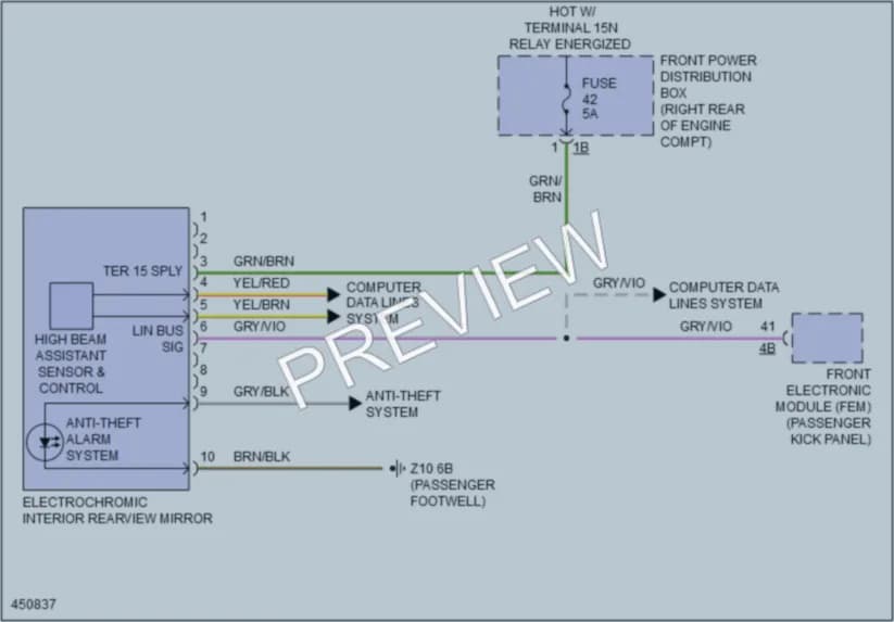 2014 BMW M235i Power Mirrors wiring diagram preview