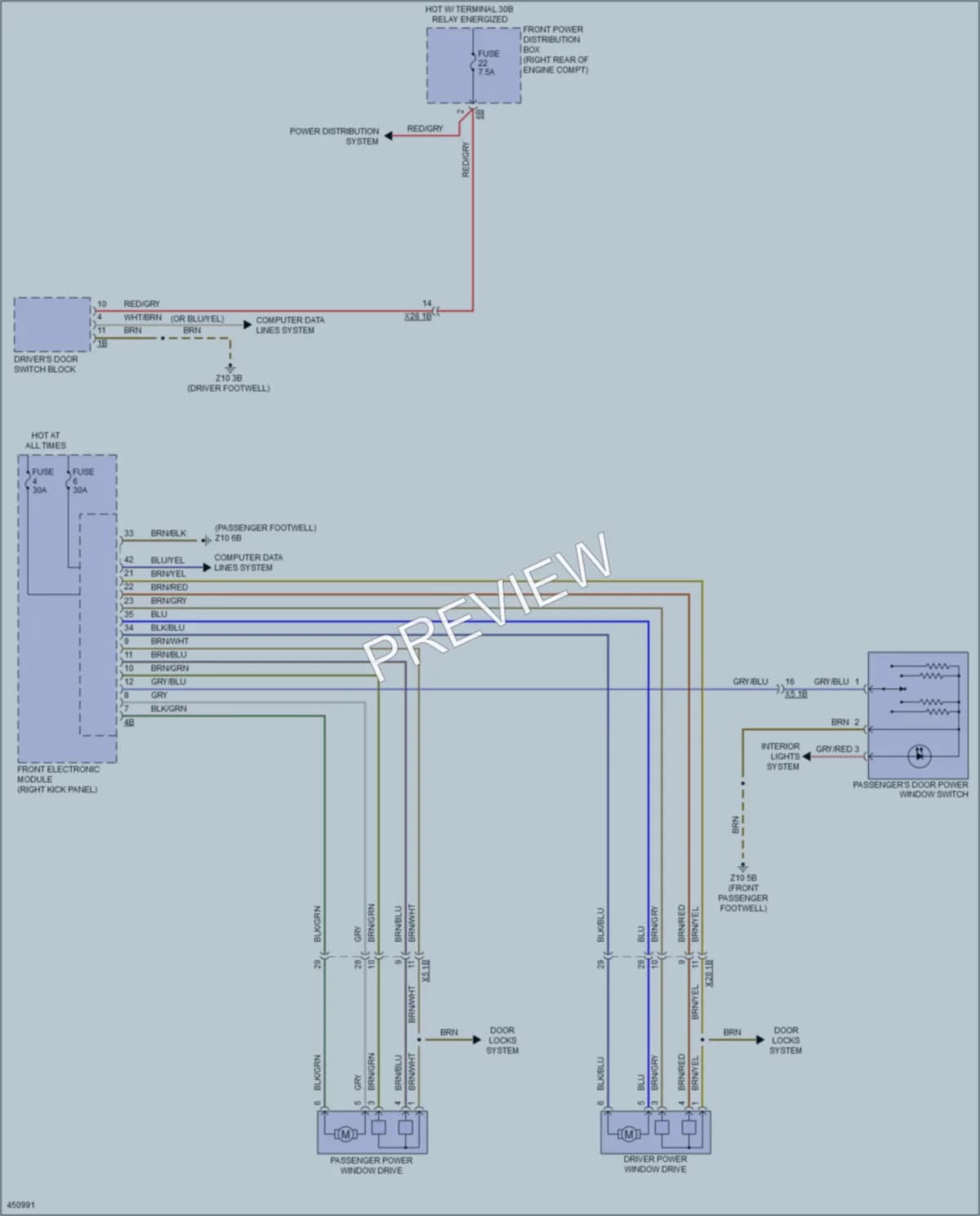2014 BMW M235i Power Windows wiring diagram preview