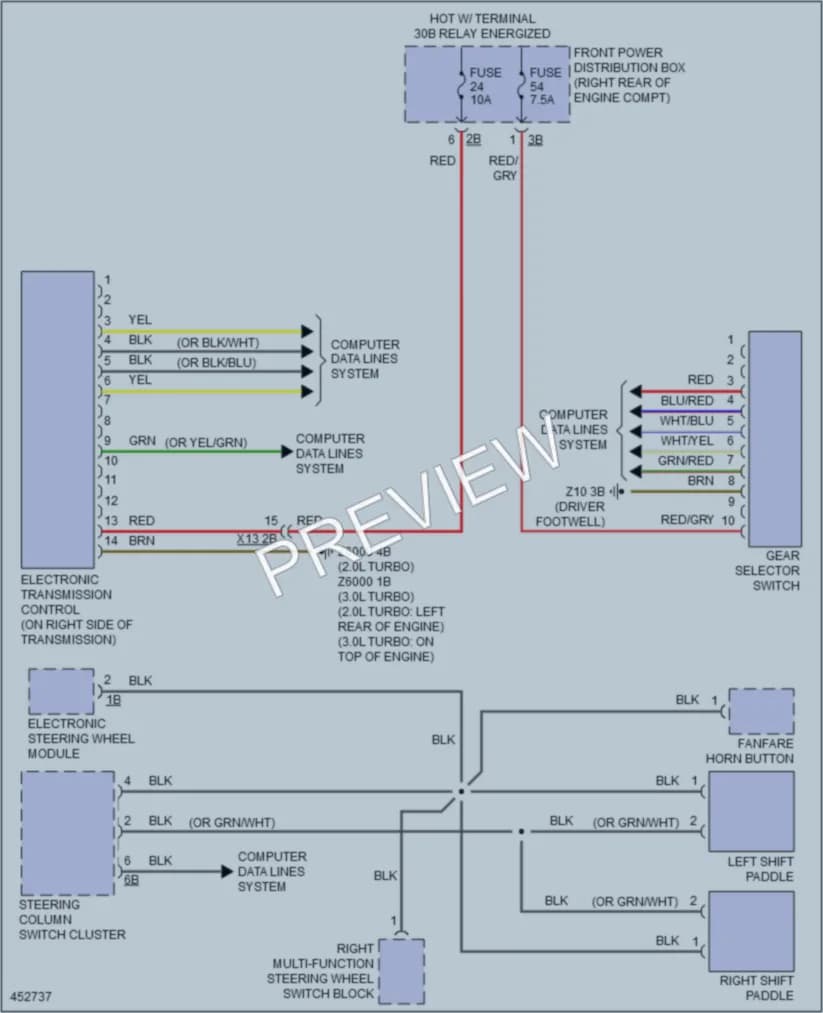 2014 BMW M235i Transmission wiring diagram preview