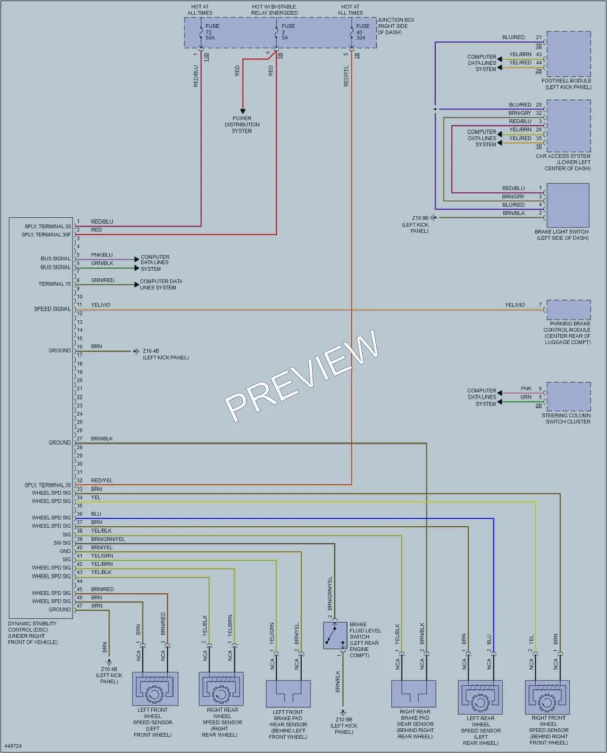 2014 BMW M5 Anti Lock Brakes wiring diagram preview
