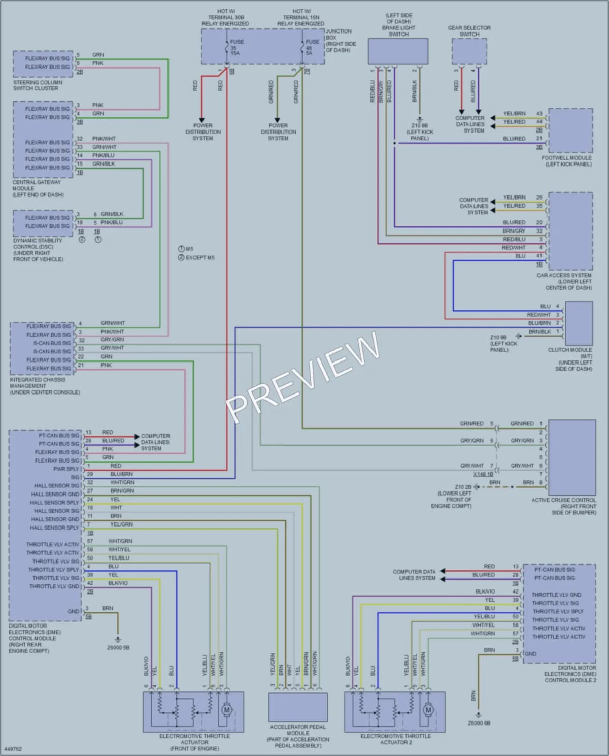 2014 BMW M5 Cruise Control wiring diagram preview