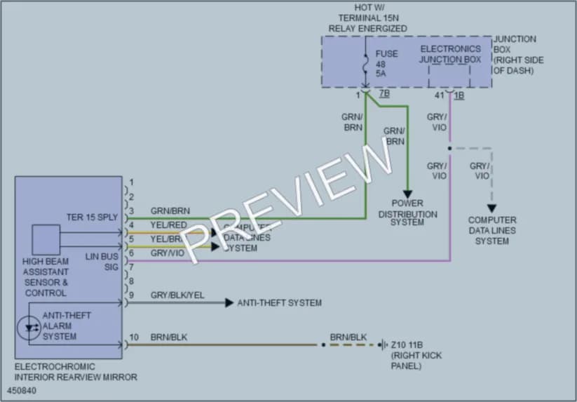 2014 BMW M5 Power Mirrors wiring diagram preview