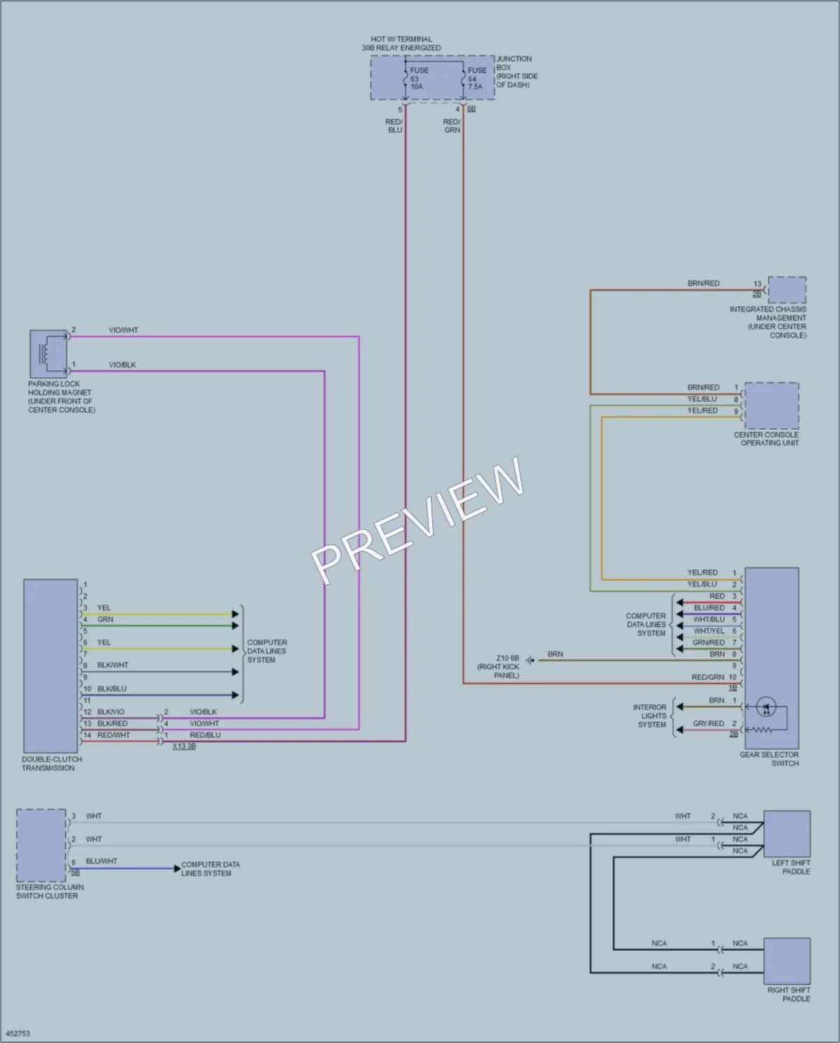 2014 BMW M5 Transmission wiring diagram preview