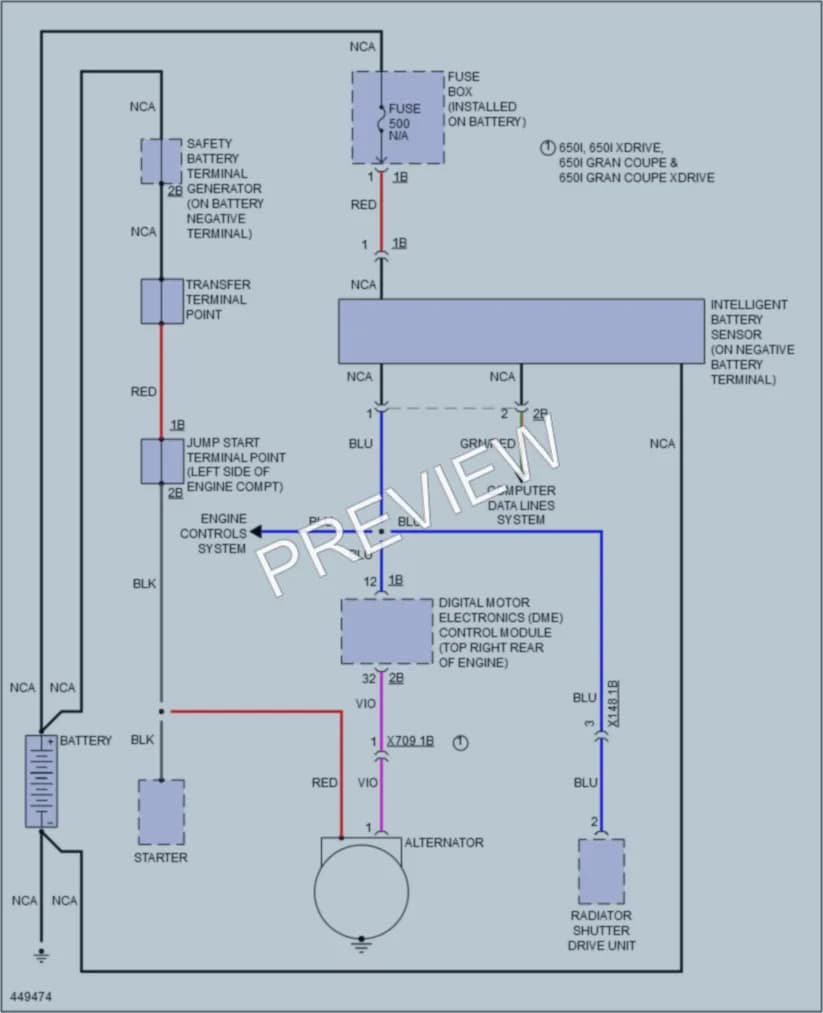 2014 BMW M6GranCoupe Starting Charging wiring diagram preview