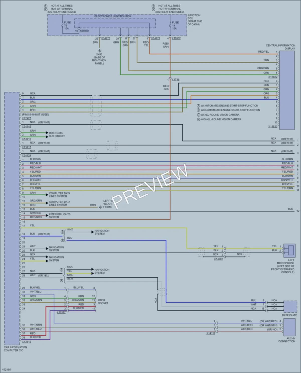 2014 BMW X1 Radio wiring diagram preview