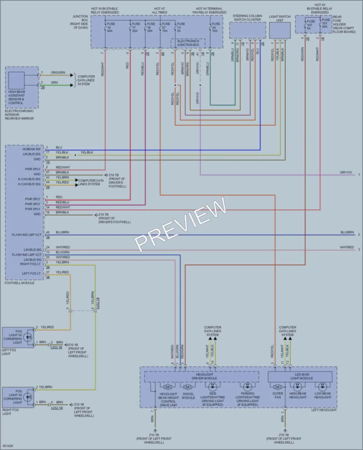 2014 BMW X3 Headlights wiring diagram preview