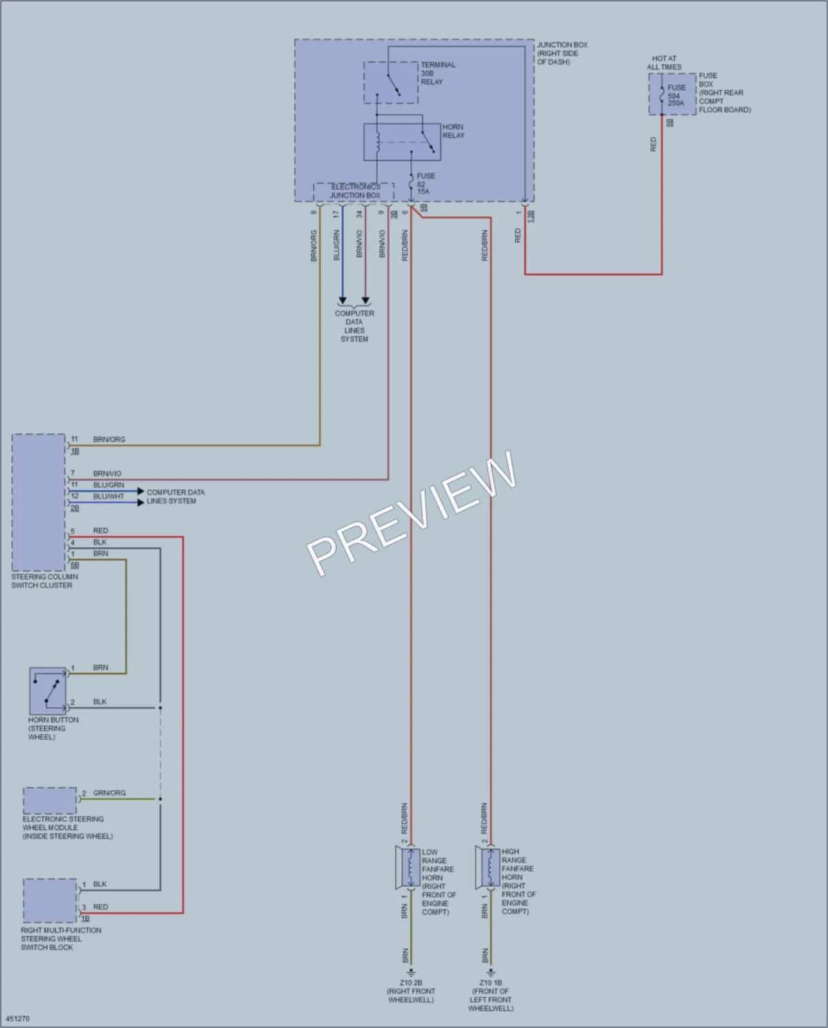 2014 BMW X3 Horn wiring diagram preview