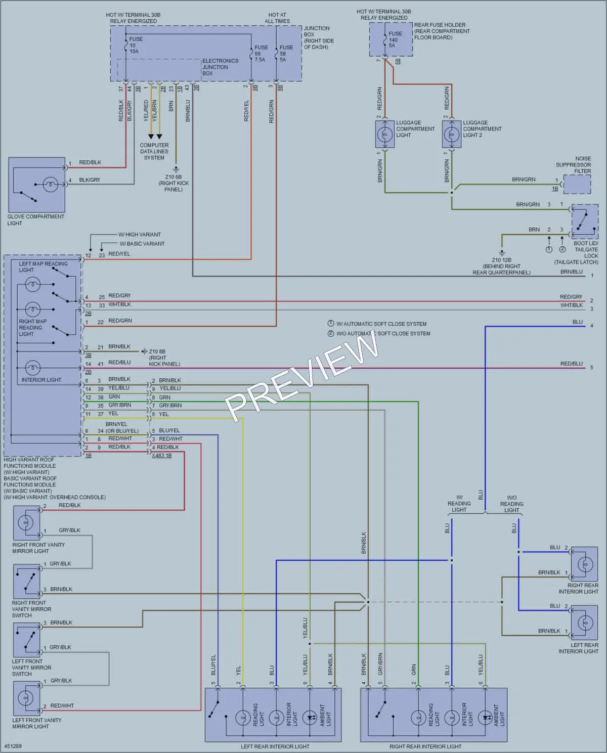 2014 BMW X3 Interior Lights wiring diagram preview