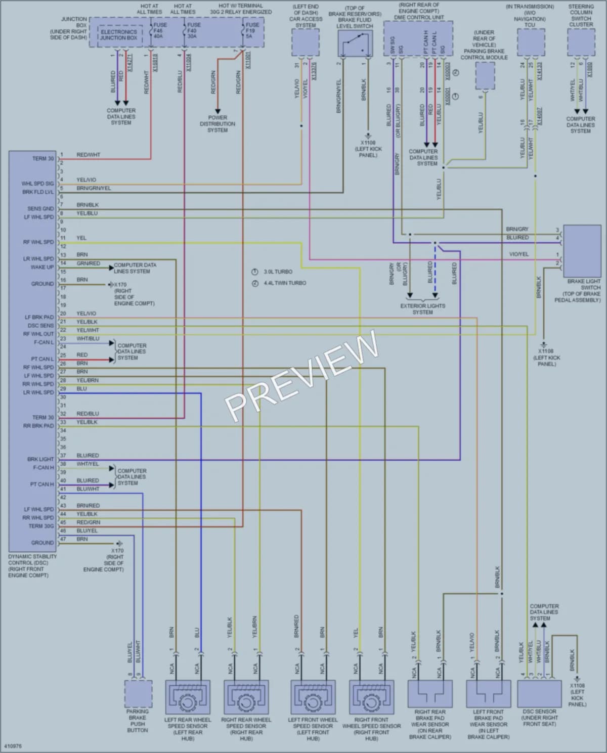 2014 BMW X6 Anti Lock Brakes wiring diagram preview