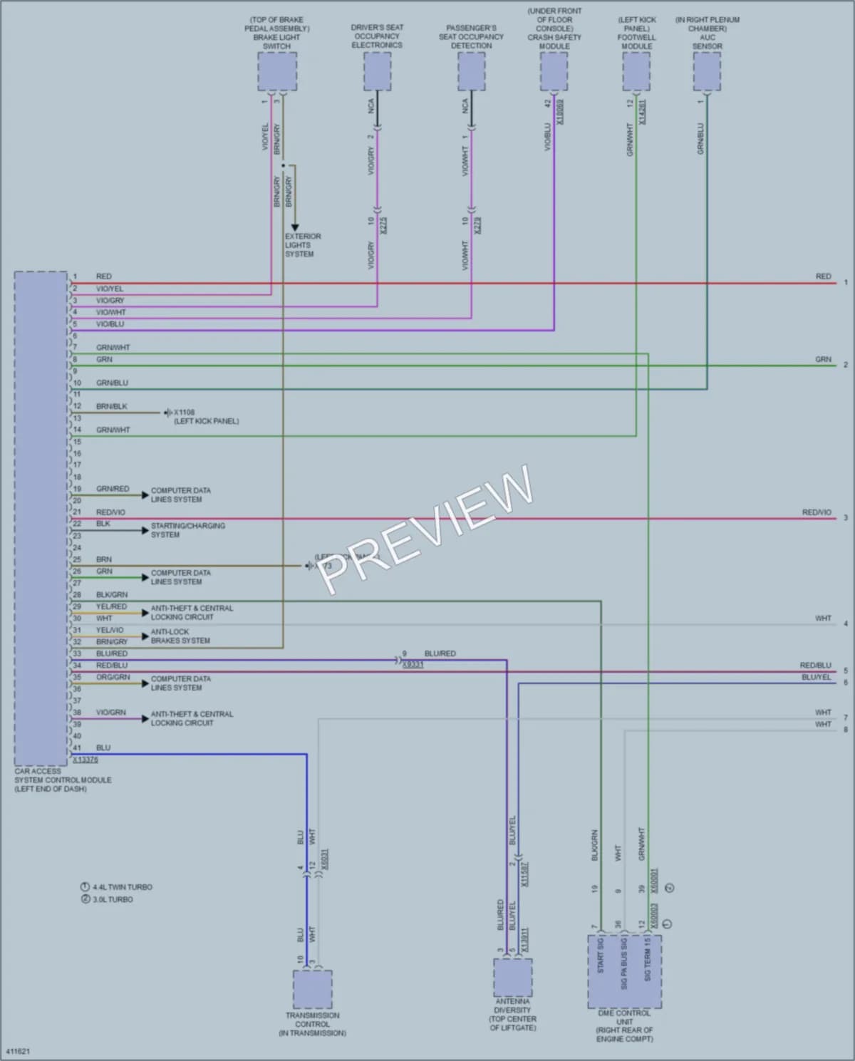 2014 BMW X6 Anti Theft wiring diagram preview