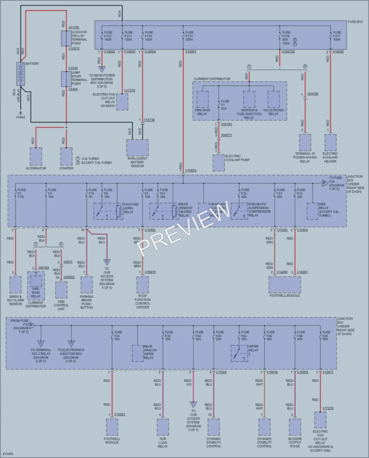 2014 BMW X6 Power Distribution wiring diagram preview
