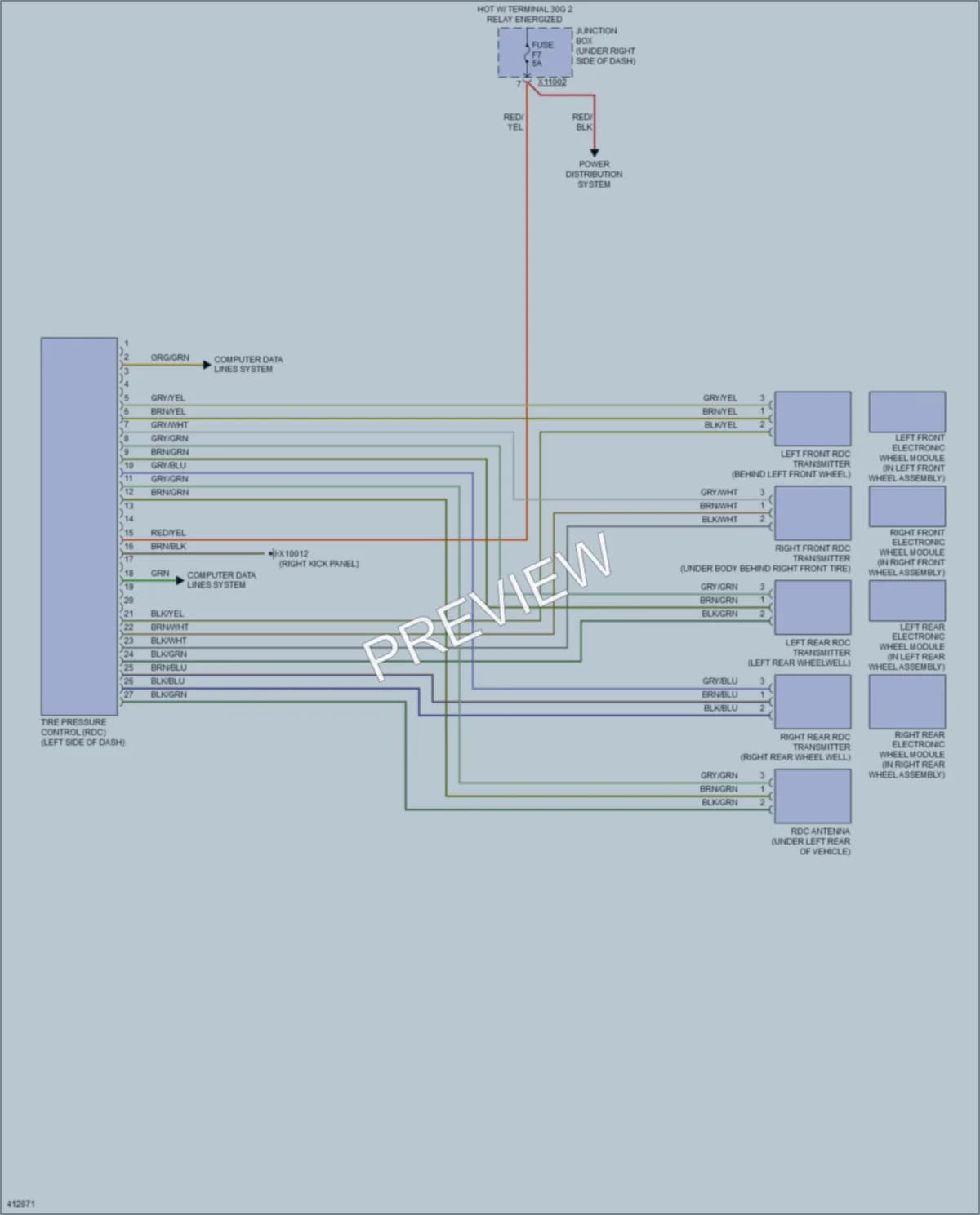 2014 BMW X6 Warning Systems wiring diagram preview